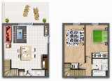 2-bed lot plan example 60m²